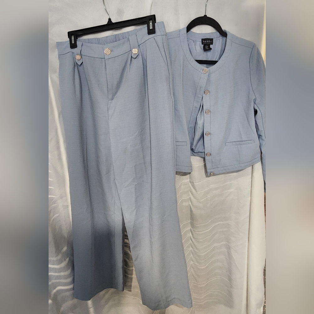 Nicole Miller Light Blue Pantsuit Set